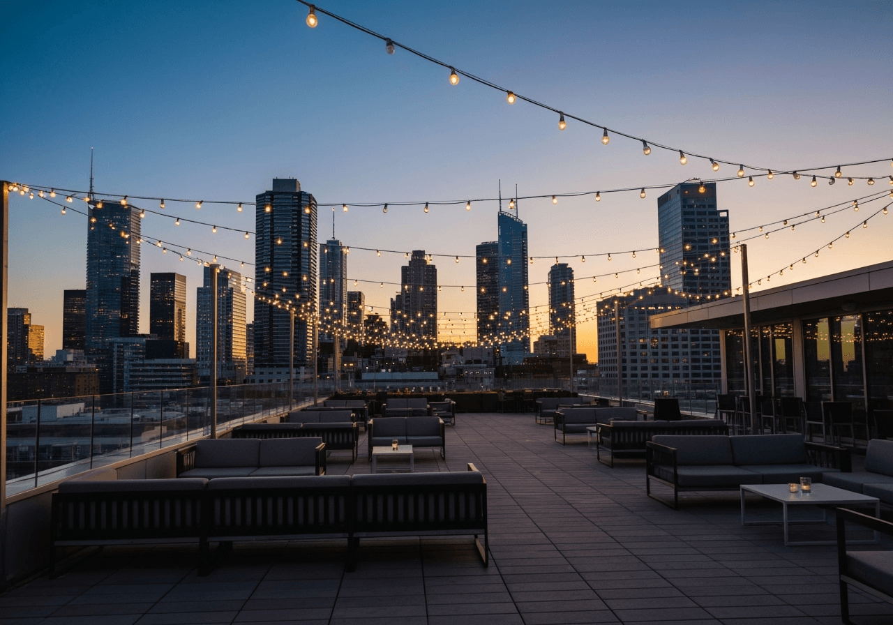 Rooftop terrace venue